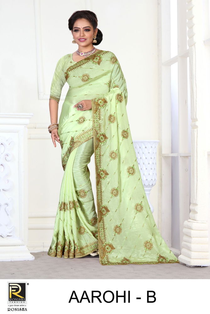 Ronisha Aarohi New Exclusive Wear Fancy Designer Embroidery Saree Collection